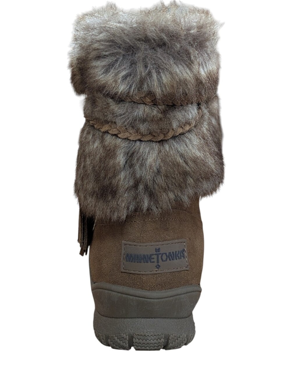 Minnetonka Suede Everett Boot Brown Faux Fur Size 8 - Picture 8 of 12